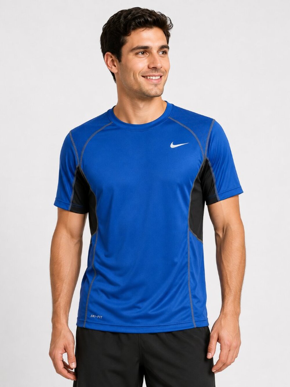Nike Blue Short Sleeve Dri Fit T Shirt Size M Men's Mesh Block Underarm and Back